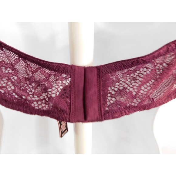 Victoria's Secret Bralette Purple Lace Bra Underwire Sheer Front Halter Size 36C - Picture 5 of 14